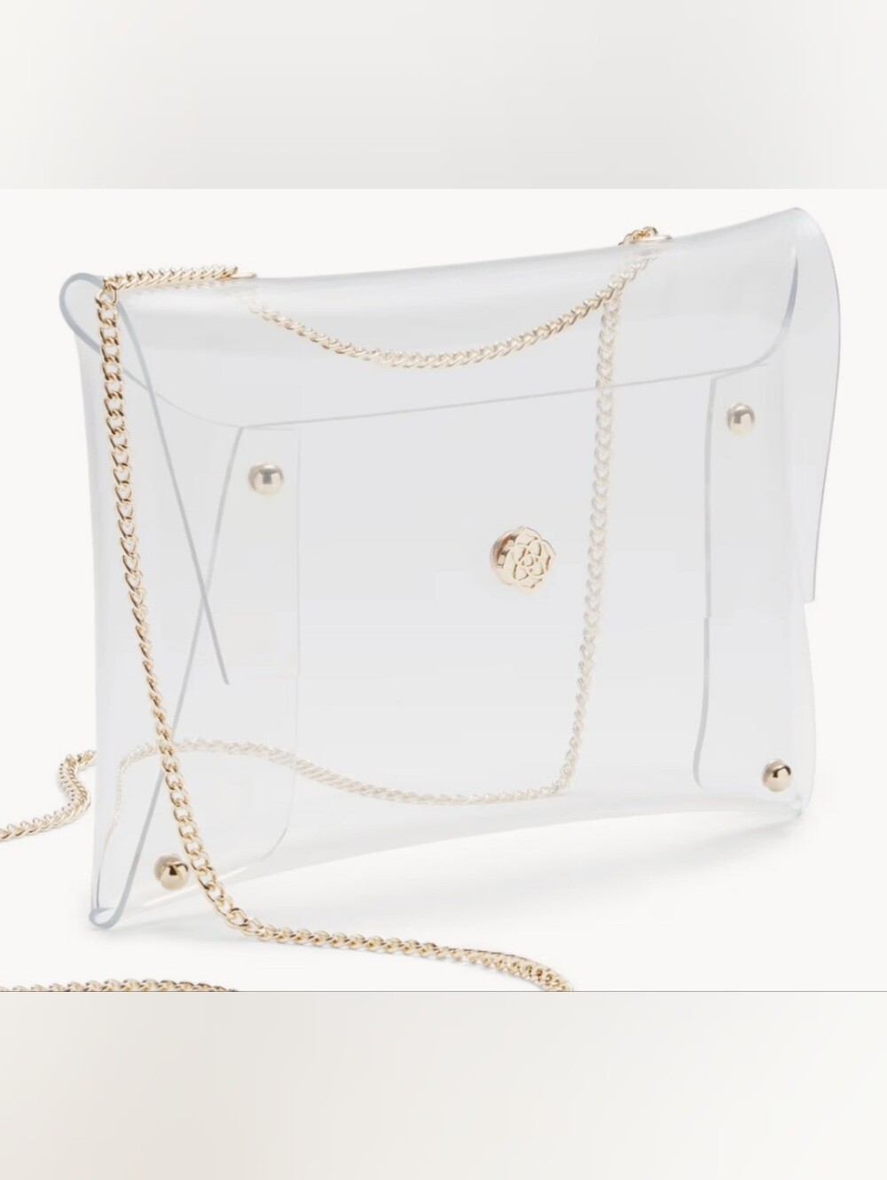 KENDRA SCOTT NWT Clear Crossbody Bag PVC Gold Chain